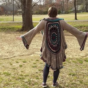 Handmade Crocheted boho duster